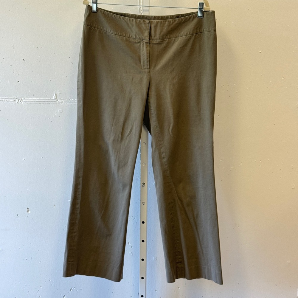 Caslon 2010s Women's Olive Green Straight Leg Stretch Cotton Dress Pants Size 12